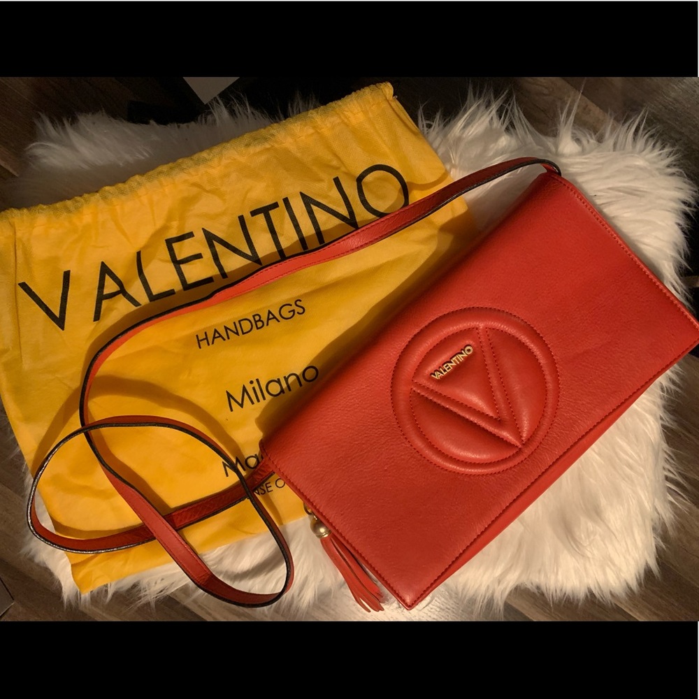 Leather Valentino shoulder bag/ clutch